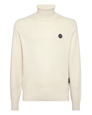 Philipp Plein Schildkrötenhals Ls Love - Weiß