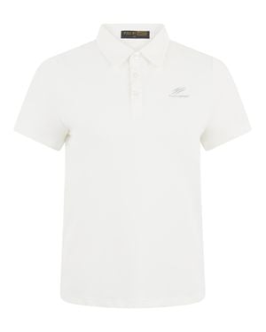 Philipp Plein Pique Polo T-Shirt Reflective Scratch - Weiß
