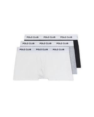 POLO CLUB Pack Mit Drei Boxershorts Schwarz, Grau Und Weiß Mit Logo