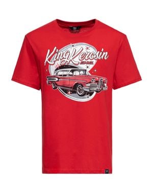 King Kerosin Herren Print T-Shirt Edsel - Rot