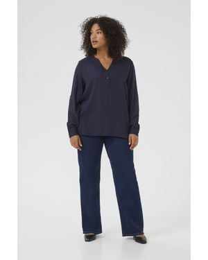 Kaffe Langarm-Bluse Kcsida Langarm-Bluse Regular Fit - Blau