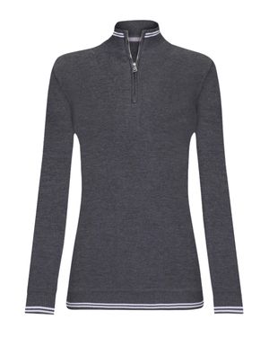 Felix Hardy Pullover Strickpullover Mit Halbem Reißverschluss - Schwarz