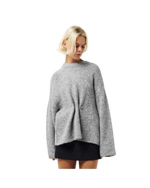 EDITED "Noorie" Pullover Top Für Damen, Übergroß Meliert) - Grau