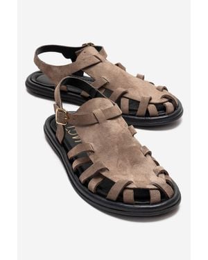 Forever & Always Shoes Alone Leder Gladiator Sandale - Schwarz