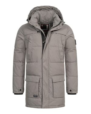 Alessandro Salvarini Herren Winterjacke As-458 – Klassischer Parka Mit Fleecefutter & Abnehmbarer Kapuze - Grau