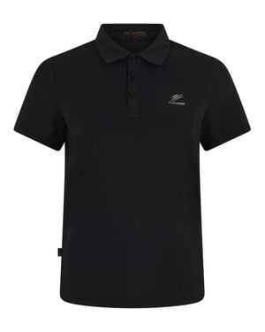 Philipp Plein Pique Polo T-Shirt Reflective Scratch - Schwarz