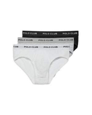 POLO CLUB Slips Im Dreierpack Schwarz, Grau Und Weiß Mit Logo-Detail