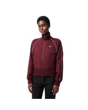 Lacoste Trainingsjacke Für Damen, Durchgehender Reißverschluss, Athletisch (Zinfandel) - Rot