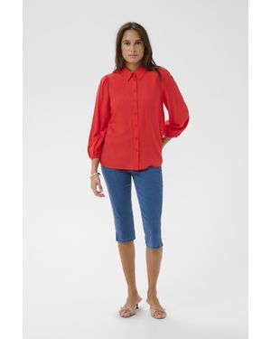 Kaffe Kurzarmhemd Kamilia Kurzarmhemd Regular Fit - Rot