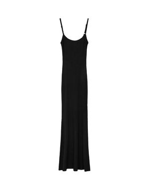 Basiclo Fitted Rib Dress - Schwarz