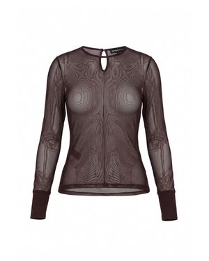Trendyol Mi̇Lla Damen Einfarbig Lang, Tailliert Blusen - Braun