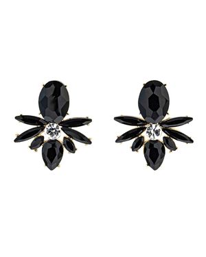 Steuer Modeschmuck Ohrstecker Ohrstecker Mit Glassteinen Schwarz