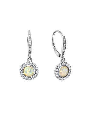 Zeeme Basic Ohrringe 925 Rhodiniert Mit Weißem Syn. Opal 28Mm Lang