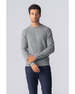 TeeShoppen Pullover Mit Zopfmuster – Graumeliert