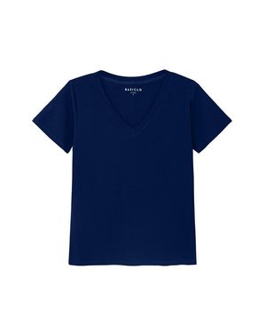 Basiclo V-Neck Premium T-Shirt Marineblau