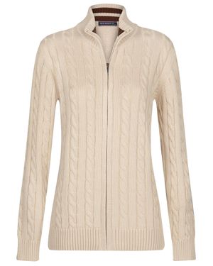 Felix Hardy Strickjacke Strickjacke Mit Zopfmuster - Natur