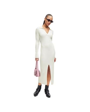 HUGO "Sharren" Kleid Vorderer Schlitz Für Damen - Weiß