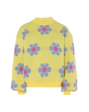 myMo Pullover Frauen Gelb Blume