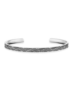Caï Armreif 925/- Sterling Oxidiert Wellen - Weiß