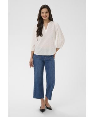 Kaffe Kurzarm-Bluse Kabea Kurzarm-Bluse Loose Fit - Blau