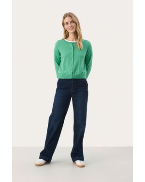 Part Two Strickjacke Classic Fit - Grün