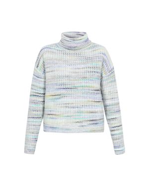 myMo Pullover Frauen Cremeweiß Mehrfarbig - Blau