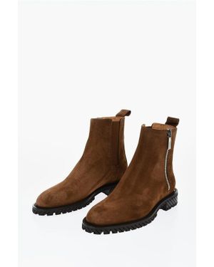 Off-White c/o Virgil Abloh Wildleder Combat Booties - Braun