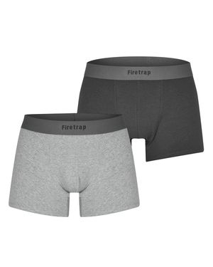 Firetrap Boxershorts Für Herren (2Er-Pack) Meliert) - Grau
