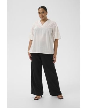Kaffe Langarm-Bluse Kcvaleria Langarm-Bluse Regular Fit - Weiß