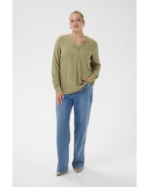Kaffe Langarm-Bluse Kcsida Langarm-Bluse Regular Fit - Blau