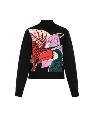 IZIA Pullover Frauen Schwarz Mehrfarbig