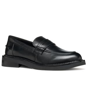 Geox D Serilda E Leder Damen Schwarze Mokassins Schuhe