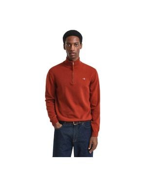 GANT Pullover Für Herren, Mit Halbem Reißverschluss, Schafwolle - Rot