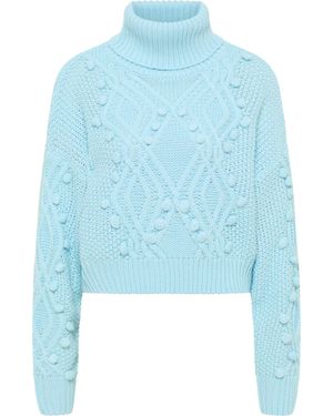 IZIA Pull À Col Roulé En Tricot Gaya - Blau