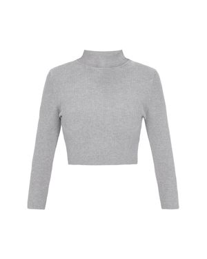 myMo Pullover Frauen Hellgraumelange