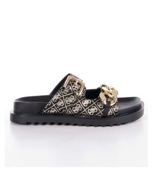 Guess Damen Fatema Logo Slides 4G - Schwarz