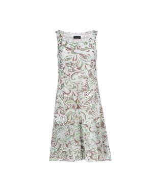 Conquista Ärmelloses A-Linien-Kleid Mit Blumenjacquard – Baumwollmischung, Überknielang - Grau
