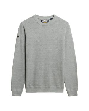 Superdry Cotton Texture Jumper Strickpullover - Grau