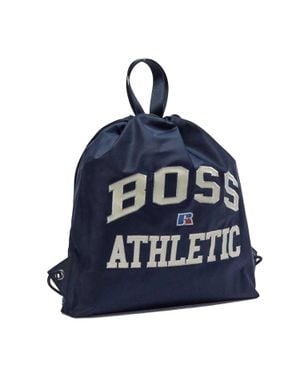 BOSS Turnbeutel, Lederverkleidung, Athletisch - Blau