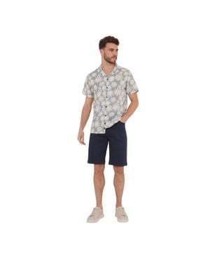 Threadbare Hemd Für Herren, Kurzärmlig (Staubiges) - Blau