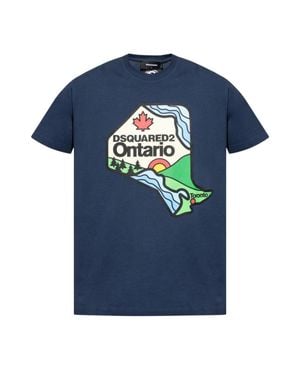 DSquared² "Ontario" T-Shirt Für Herren/Damen (Dunkles Marineblau)