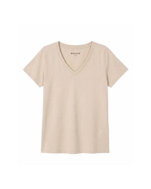 Basiclo V-Neck Premium T-Shirt - Natur