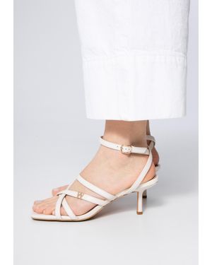 Wittchen Damen-Ledersandalen Mit Riemchen Und Hohem Absatz, Cremefarben - Weiß