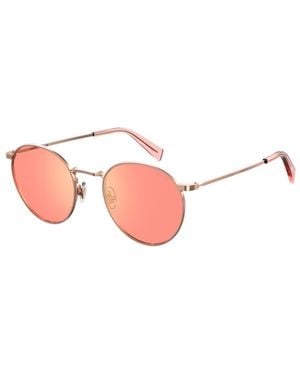 Levi's Runde Metallrahmen-Sonnenbrille - Pink