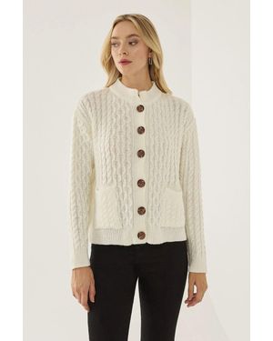 Hiccup Strukturierter Strickjacke Mit Knöpfen - Natur