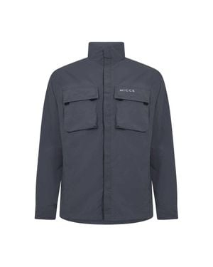 Nicce London "Statlo" Hemdjacke Für Herren, Nylon (Anthrazit) - Blau