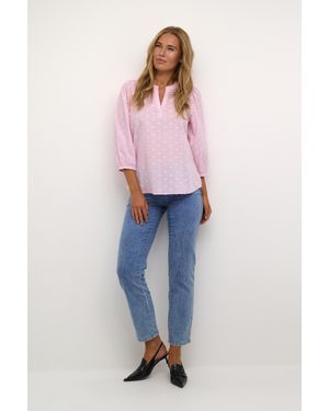 Kaffe Langarm-Bluse Regular Fit Mist - Pink