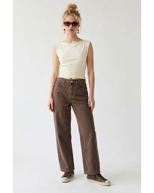 MixRay Hochtaillierte Weite Jeans Aus Baumwolle - Natur