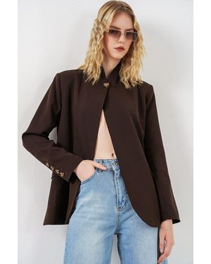 Bigdart Übergroßer Schalkragenblazer - Braun