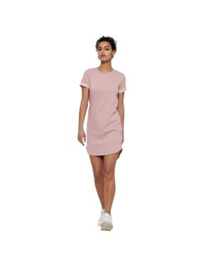 ONLY Mini Shirt Dress Für Damen, Rundhalsausschnitt (Rosa) - Pink